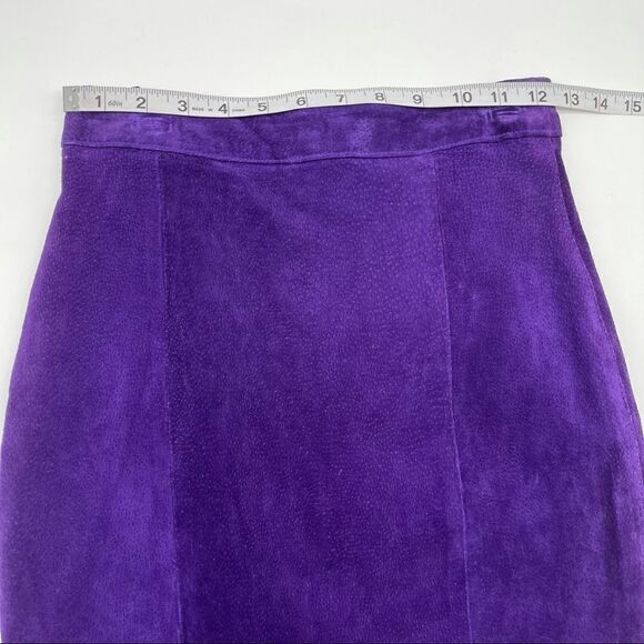 Global Identity G-III Purple Suede Skirt 7/8 - Picture 8 of 13